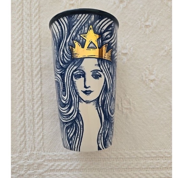 Starbucks Other - Starbucks Anniversary Blue Mermaid Siren Queen Ceramic Tumbler 2016/ NO LID